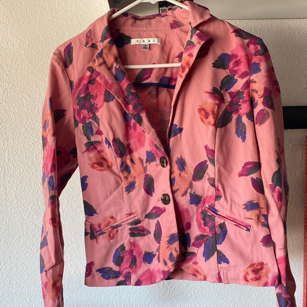 CAbi Pink Floral Blazer